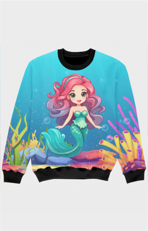 Girls Sweatshirt - Mermaid in Ocean